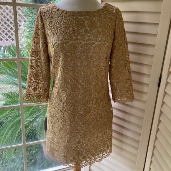 Milly Metallic Gold Lace Dress✨ - Picture 2 of 13